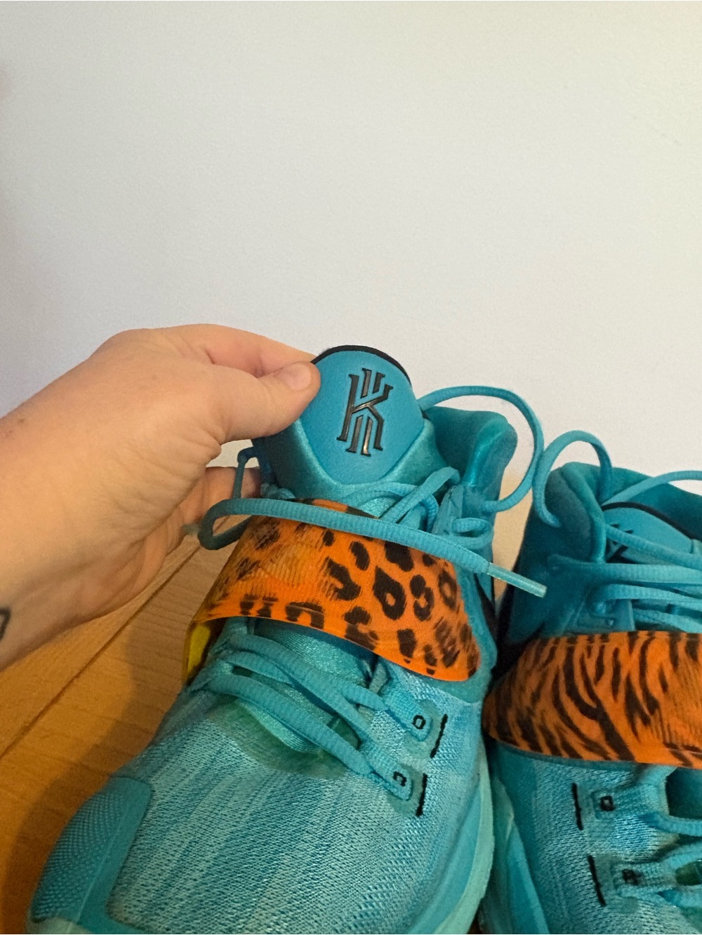 Nike Kyrie 6 Kids 6.5Y Blue/Orange Animal Print Sneakers BQ5599-300 - Picture 11 of 16